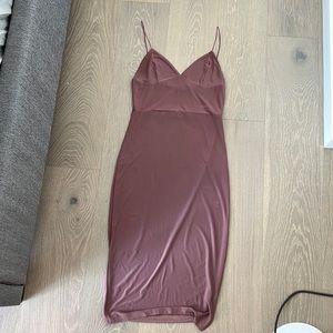Boohoo mauve silky dress